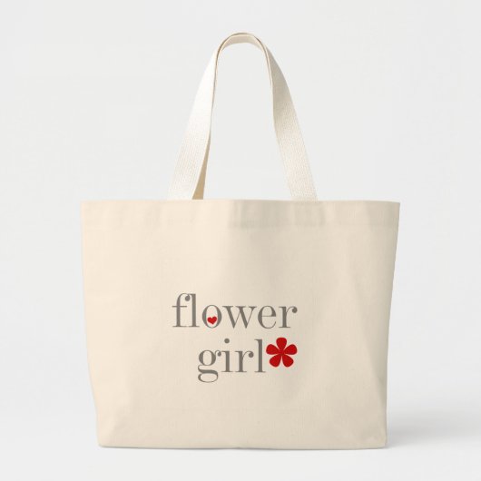 Grijze tekst Bloemenmeisje Grote Tote Bag (Voorkant)