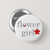 Grijze tekst Bloemenmeisje Ronde Button 5,7 Cm (Voorkant /achterkant)