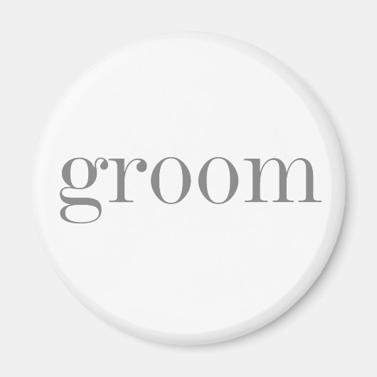 Grijze tekst bruidegom magneet (Voorkant)