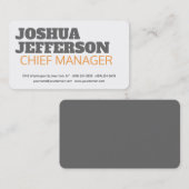 Grijze tekst Glanzend Modern Plain Minimalist Visitekaartje (Voorkant / Achterkant)