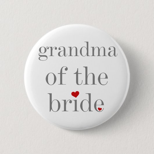 Grijze tekst oma van Bride Ronde Button 5,7 Cm (Voorkant)
