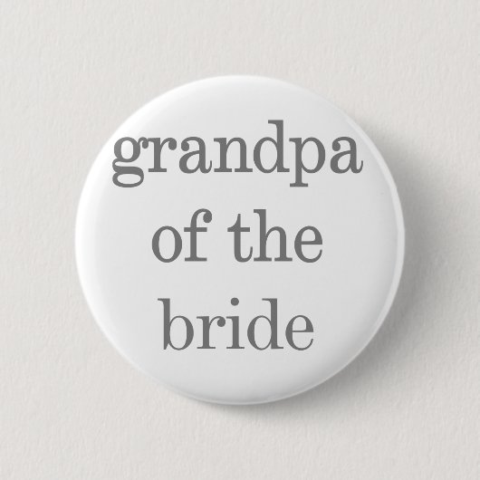 Grijze tekst Opa van Bride Ronde Button 5,7 Cm (Voorkant)