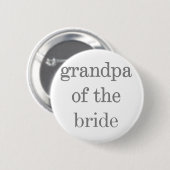 Grijze tekst Opa van Bride Ronde Button 5,7 Cm (Voorkant /achterkant)