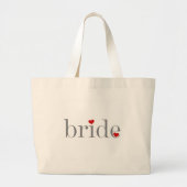 Grijze tekstbride grote tote bag (Voorkant)