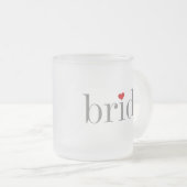 Grijze tekstbride matglas koffiemok (Voorkant rechts)