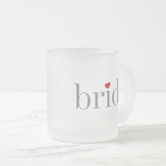 Grijze tekstbride matglas koffiemok (Voorkant rechts)