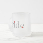 Grijze tekstbride matglas koffiemok (Voorkant links)