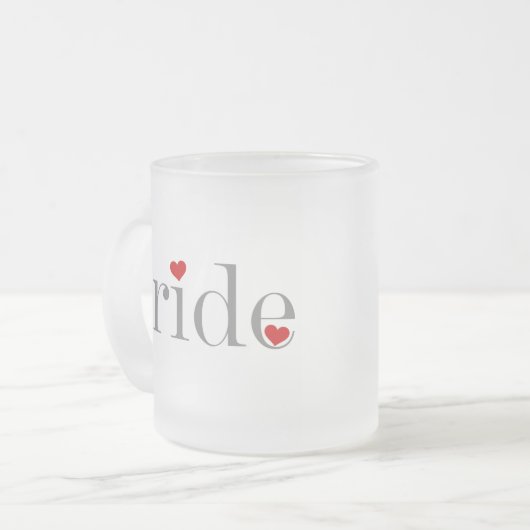 Grijze tekstbride matglas koffiemok (Voorkant links)