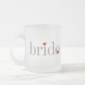 Grijze tekstbride matglas koffiemok (Links)