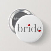 Grijze tekstbride ronde button 5,7 cm (Voorkant /achterkant)