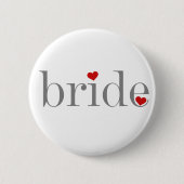 Grijze tekstbride ronde button 5,7 cm (Voorkant)