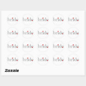 Grijze tekstbride ronde sticker (Vel)