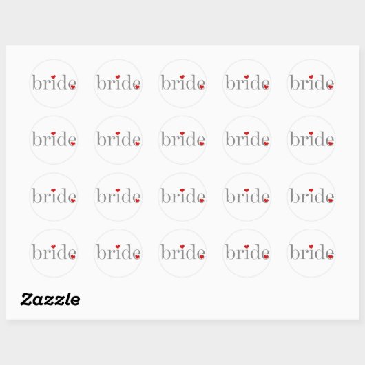 Grijze tekstbride ronde sticker (Vel)