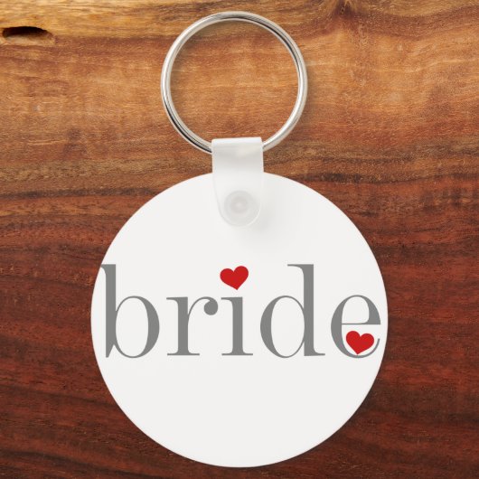 Grijze tekstbride sleutelhanger (Voorkant)