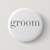 Grijze tekstgroep ronde button 5,7 cm (Voorkant)