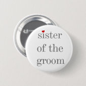 Grijze tekstzuster van de Groom Button (Voorkant /achterkant)