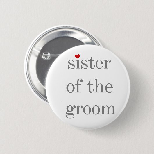 Grijze tekstzuster van de Groom Button (Voorkant /achterkant)
