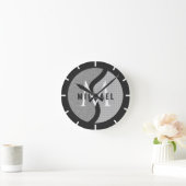 Grijze tennis-Initiaal en naambordjes Zwarte slaap Ronde Klok (Huis)