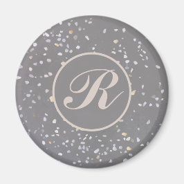 Grijze terrazzo steen magneet