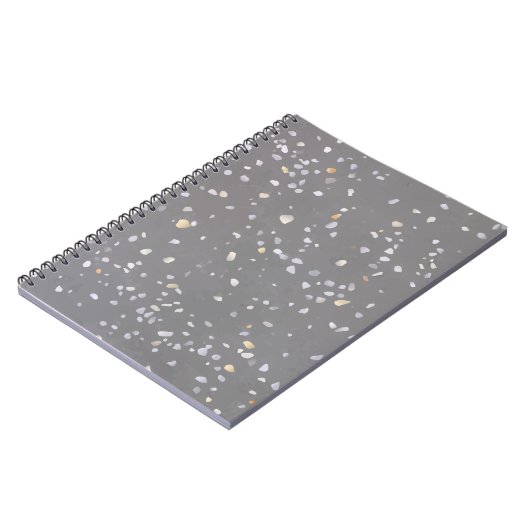Grijze terrazzo steen notitieboek (Linkerzijde)
