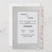 Grijze textuur Bloemen Islamitische bruiloft uitno Kaart (Achterkant)