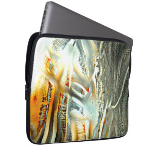 Grijze textuur die onderdelen brandt tot digitale  laptop sleeve