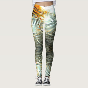 Grijze textuur die onderdelen brandt tot digitale  leggings
