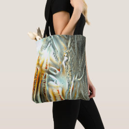 Grijze textuur die onderdelen brandt tot digitale  tote bag