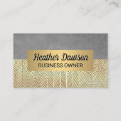 Grijze textuur en goudhandlijnen visitekaartje (Voorkant)