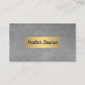 Grijze textuur en metalen gouden frame visitekaartje (Voorkant)