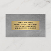 Grijze textuur en metalen gouden lux visitekaartje (Achterkant)