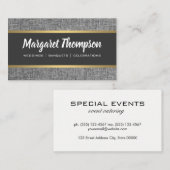 Grijze textuur | Goud metaal Visitekaartje (Voorkant / Achterkant)