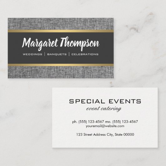 Grijze textuur | Goud metaal Visitekaartje (Voorkant / Achterkant)