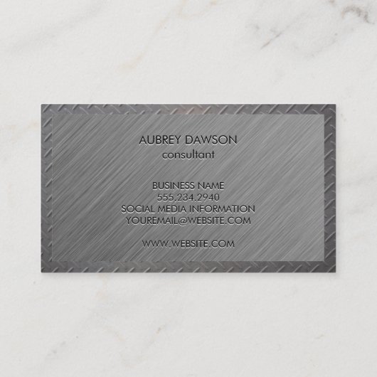 Grijze textuur | Staalgrens Visitekaartje (Achterkant)