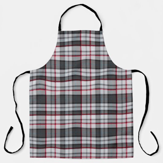Grijze textuur tartan ruit  schort (Voorkant)