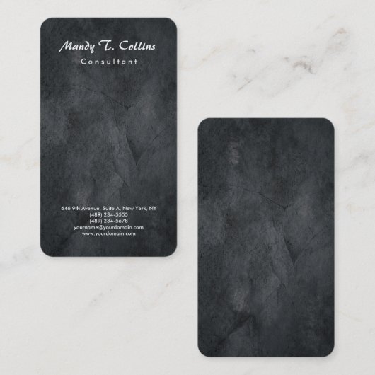 Grijze textuurpenseel Minimalistisch modern Visitekaartje (Voorkant / Achterkant)