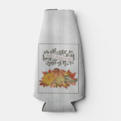 Grijze Thanksgiving Pompoenen en Squash Flesjeskoeler (Voorkant)