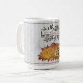 Grijze Thanksgiving Pompoenen en Squash Koffiemok (Voorkant links)