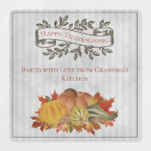 Grijze Thanksgiving Pompoenen en Squash Labels (Design 1)