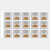 Grijze Thanksgiving Pompoenen en Squash Labels (Vel)