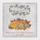 Grijze Thanksgiving Pompoenen en Squash Labels (Design 2)