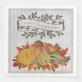 Grijze Thanksgiving Pompoenen en Squash Servet (Voorkant)