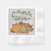 Grijze Thanksgiving Pompoenen en Squash Servet (Voorkant)