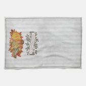 Grijze Thanksgiving Pompoenen en Squash Theedoek (Horizontaal)