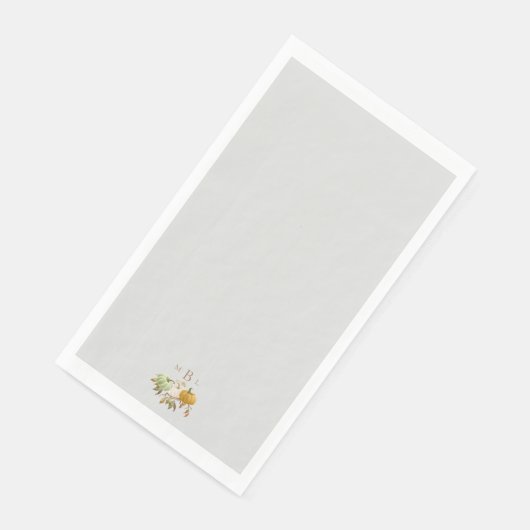 Grijze Thanksgiving Pumpkin Monogram Servet (Hoek)