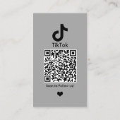 Grijze TikTok Social Media QR Code Visitekaartje (Achterkant)