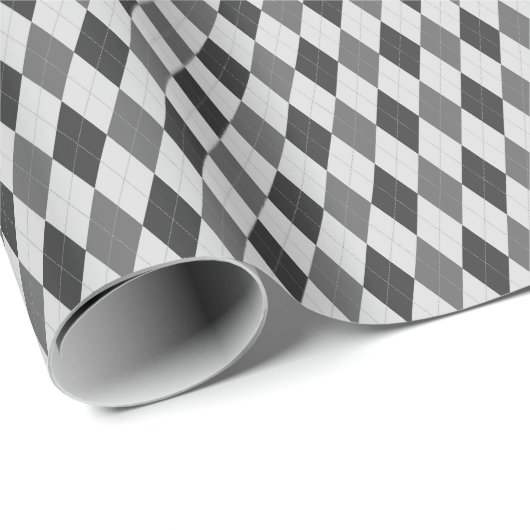 Grijze Tinten Argyle Inpakpapier (Rol Hoek)