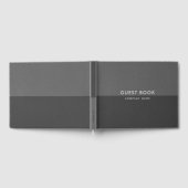 Grijze tinten  faux leer gastenboek (Volledig)