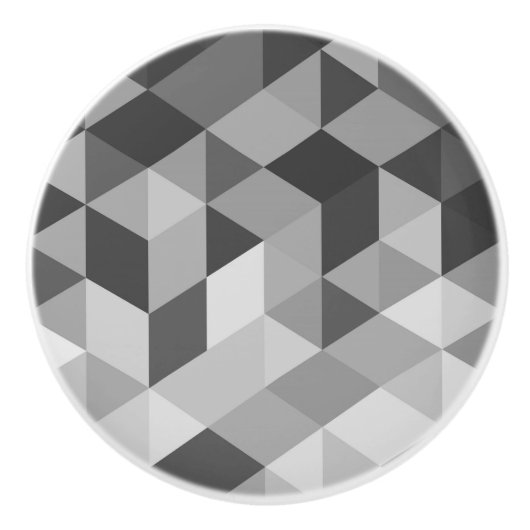 Grijze tinten Geometrische vormen Keramische Knop (Voorkant)