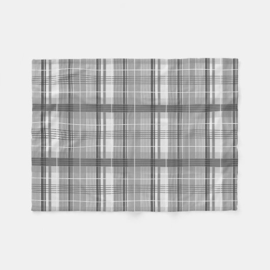 Grijze tinten  geruite geometrische patroon fleece deken (Voorkant (Horizontaal))